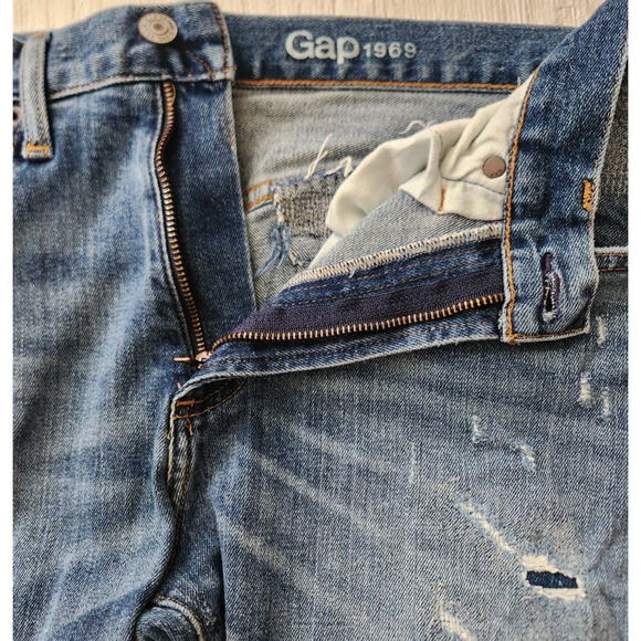 Gap 1969 Slim Men's size 34x30 Distressed Denim Slim Jeans (E3) - Picture 11 of 16